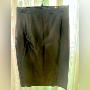 Pink tartan faux leather pencil skirt